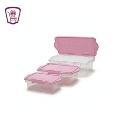 صورة طقم علبه ثلاجه شفاف /الوان 3 قطع عرفه من موسى - هايبر موسى