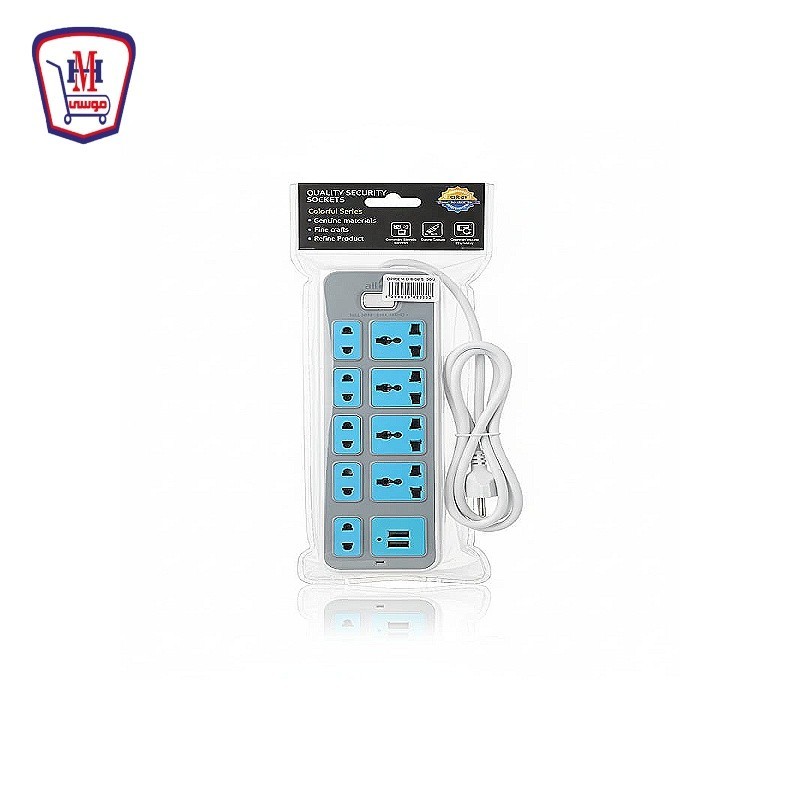 AIL VE مشترك كهربائى 9 عين + 2 USB م - 325