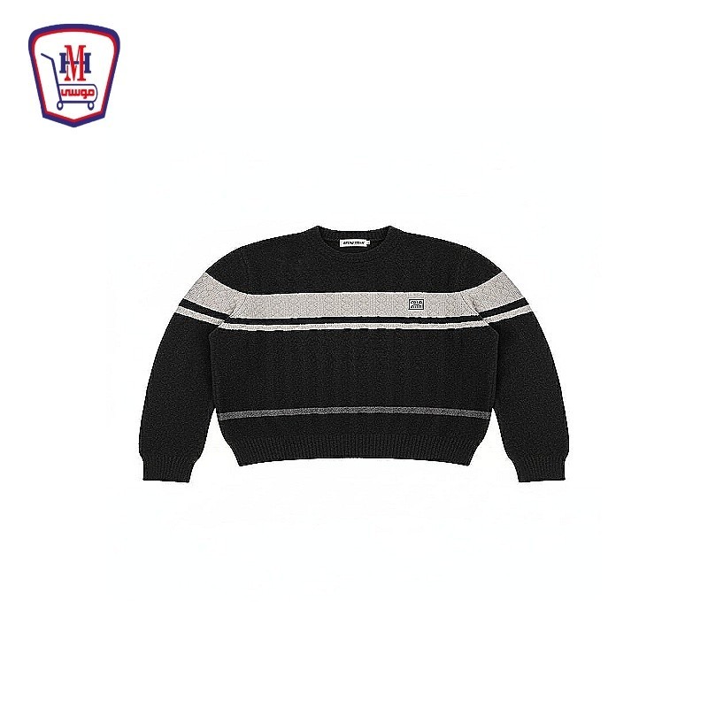 بلوفر تريكو miu miu تطريز مون موديل 7017