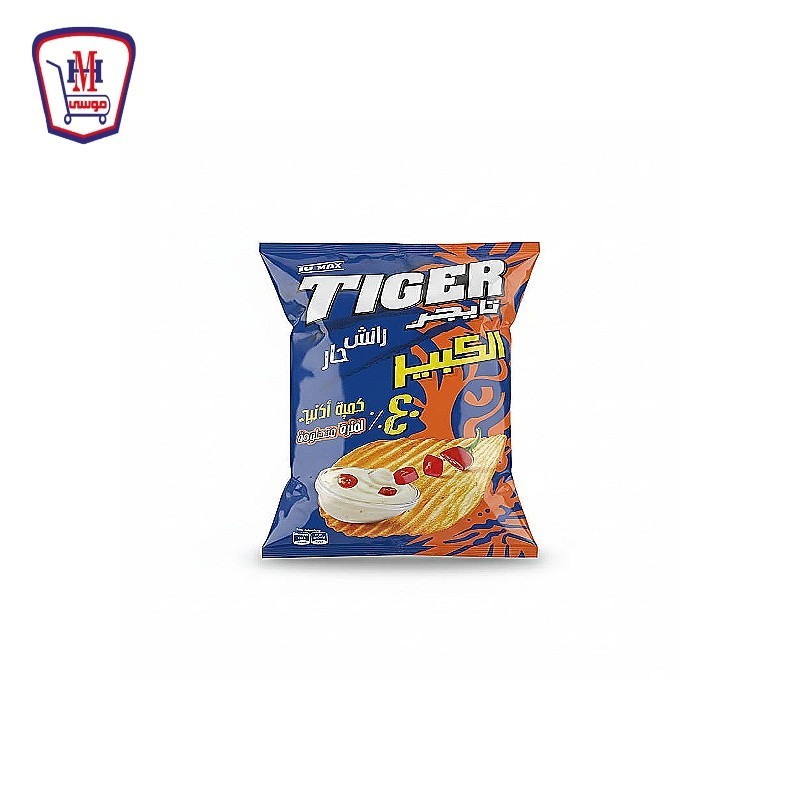 تايجر شيبس  الكبير رانش حار 73-83 جرام 40% اكتر