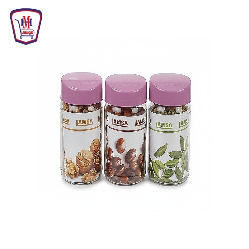 لمسه طقم برطمان كلاسيك زجاج 3 قطع 500 مللى