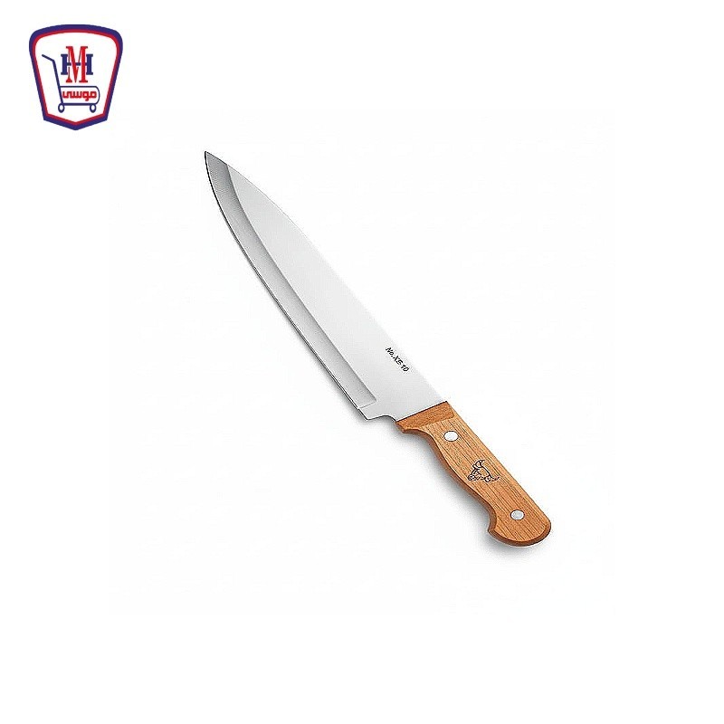 سكينه استانلس يد خشب باطار معدن مقاس 10