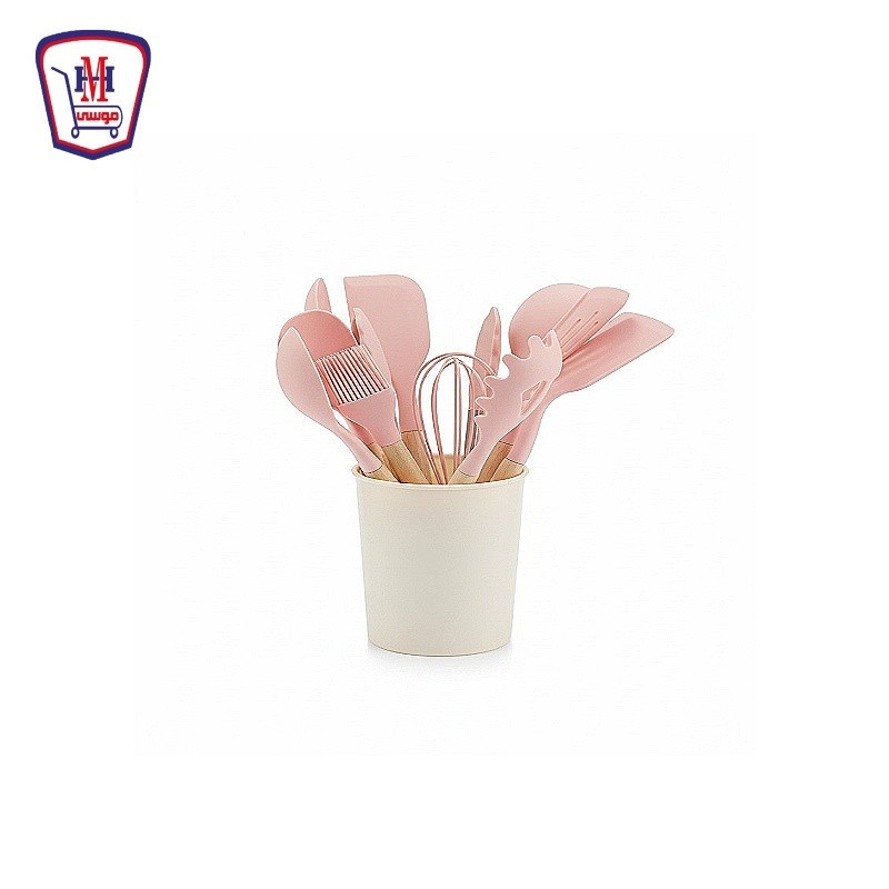 طقم توزيع سيليكون يد خشب شيف بوراك 12 قطعه