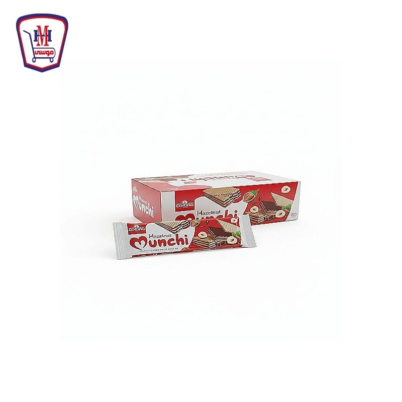 كورونا مونشى بسكويت ويفر كاكاو بطعم البندق 4 قطع باكو