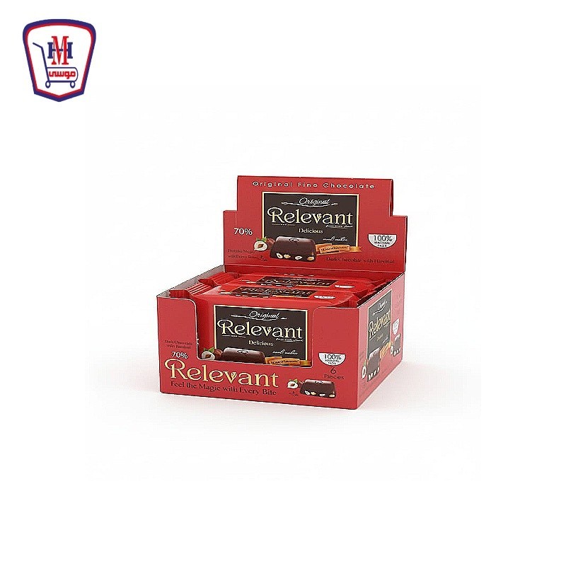 ريليفنت شيكولاته بار دارك بندق 70 جرام علبه × 6 قطع