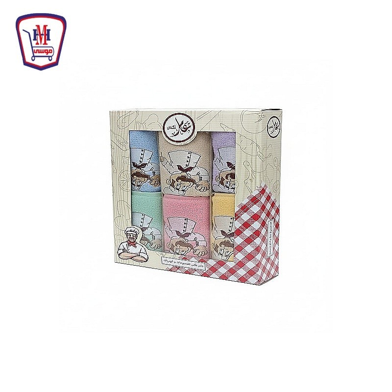 عامر تكس علبه طقم فوط مطبخ 6 قطع