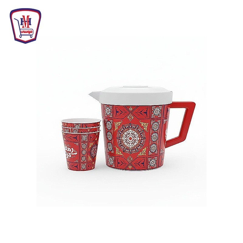 دورق بلاستيك بيور خيامى 2 لتر + 3 كوب