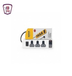 اى لوك مشترك 3 مخرج و 1 يو اس بى 2 متر 20 وات موديل 5109 ابيض/ اسود