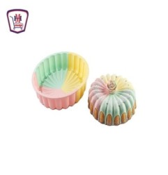 قالب كيك سيليكون مدور حرارى 3 لون