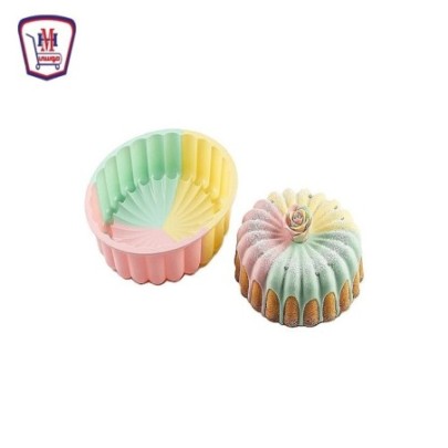 قالب كيك سيليكون مدور حرارى 3 لون