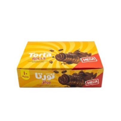 تورتا رولز ميجا كيك ملفوف محشو بالشيكولاته علبه × 6 قطع