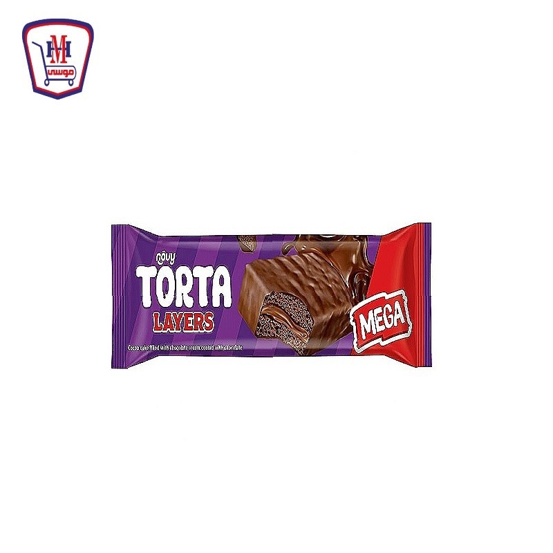 تورتا لايرز ميجا كيك كاكاو محشو بالشيكولاته ومغطى بالشيكولاه قطعه