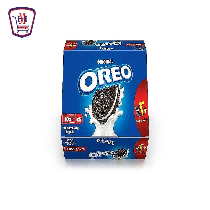 اوريو بسكويت اورجينال 8 + 2 قطعه 80 جرام  علبه × 9 باكو