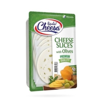 تشيزا شرائح جبن مطبوخ كامل الدسم زيتون اخضر بريميوم 150جرام