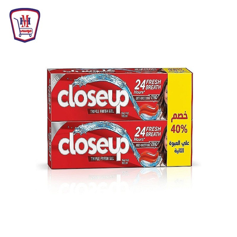كلوس اب معجون اسنان احمر 2 قطعه 40 خصم 100 مللى