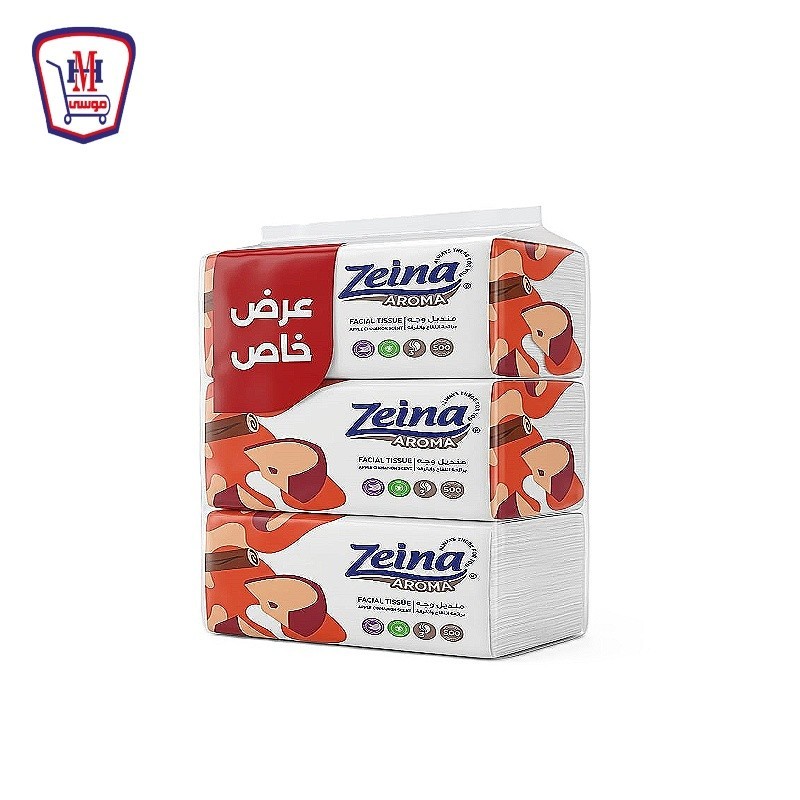 زينه مناديل سحب تفاح بالقرفه 500 منديل عرض × 3 قطعه