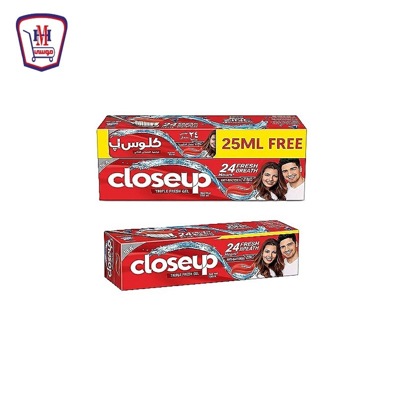 كلوز اب معجون احمر 100 مللى + 25 مللى مجانا