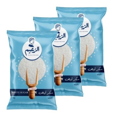 الزعيم سكر ابيض 1 كيلو جرام 3 قطع
