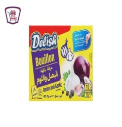 ديليش مرقه بنكهه البصل و الثوم 8 مكعب 72 جرام | من ديليش | هايبر موسى