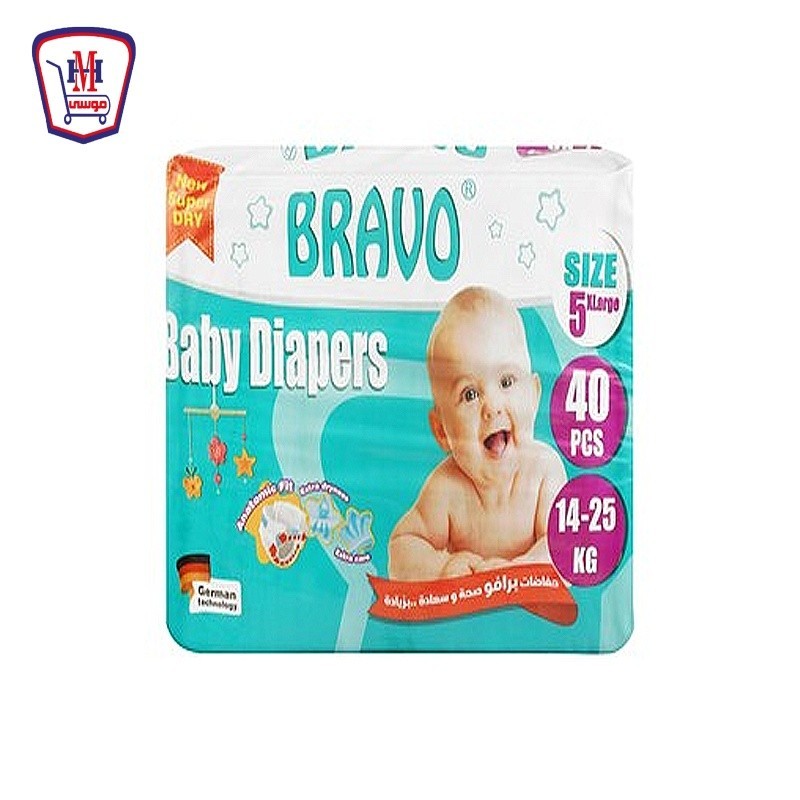 برافو حفاضات مقاس 5 عدد 40 حفاضة