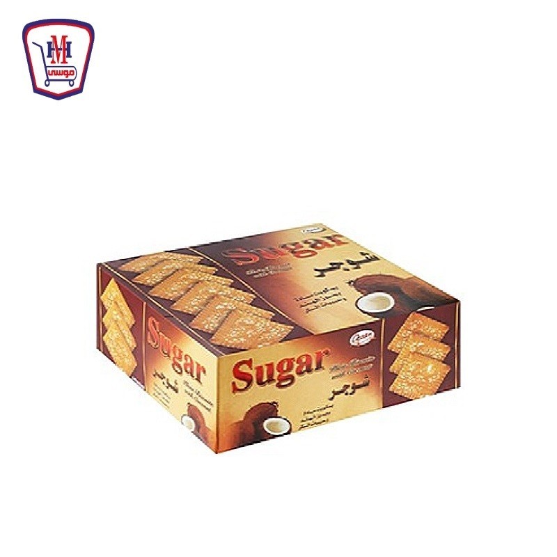 شوجر بسكويت ساده بجوز الهند و حبيبات السكر 60 جرام علبه × 6 قطعه