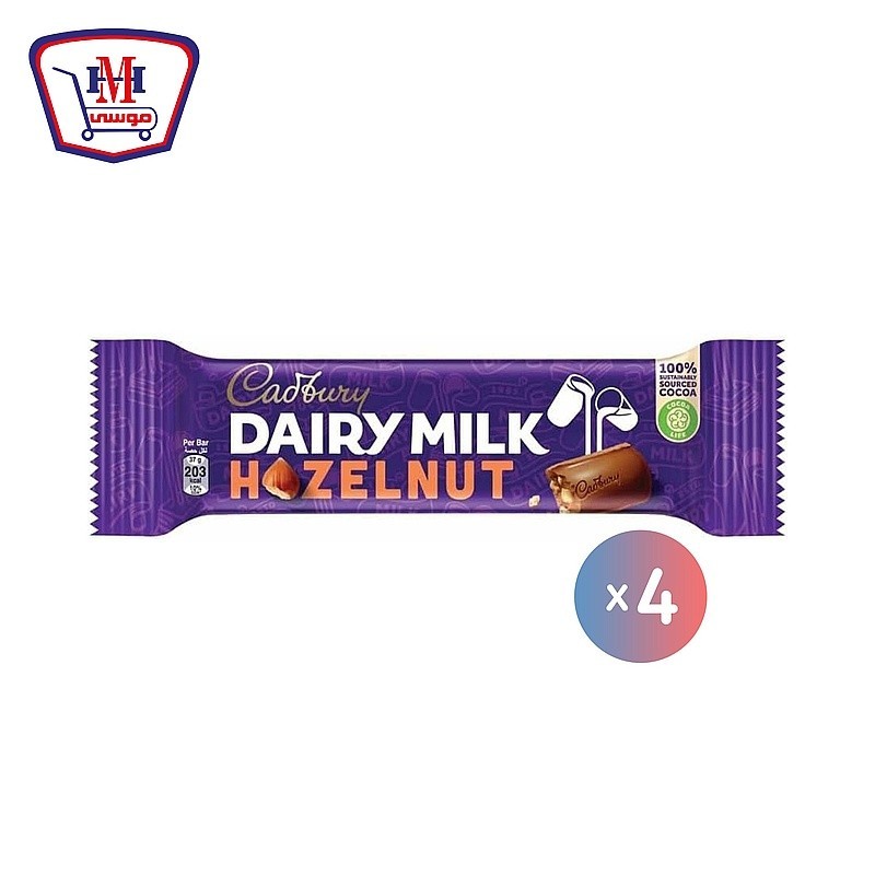 كادبورى شيكولاته بندق 30 جرام 3 + 1 عرض 120 جرام