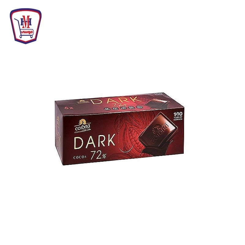 كورونا شيكولاته دارك 72% علبه × 6 قطعه