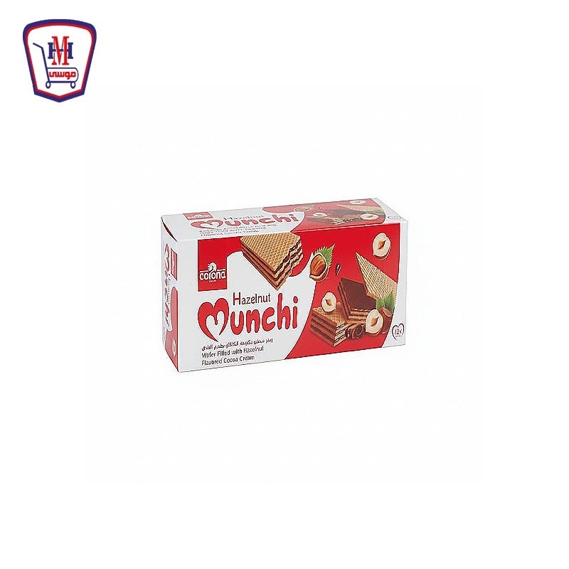 كورونا بسكويت ويفر كاكاو بطعم البندق 4 قطع علبه × 12 باكو