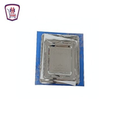 طقم صوانى استنالس سيلفر 2قطعه لوكس | من موسى | هايبر موسى