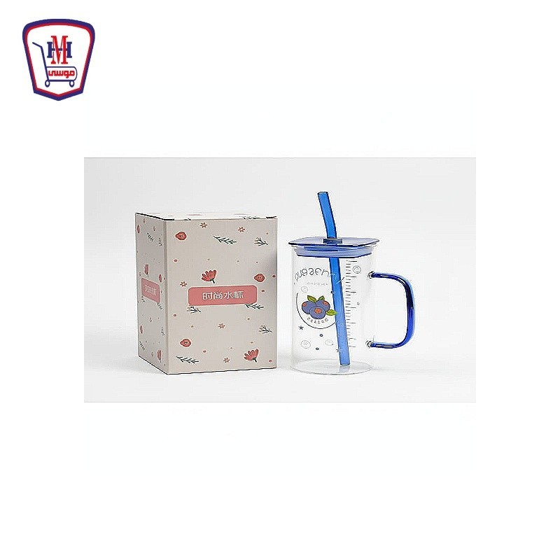 مج زجاج رسومات باليد غطاء اكليرك وشاليموه زجاج