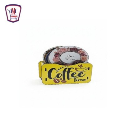 صورة كوستر خشب رسومات علبه 6 قطع من موسى - هايبر موسى