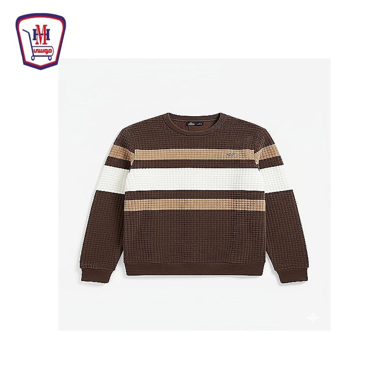 بلوفر تريكو هوليستار مكعبات تطريز مون موديل 7019