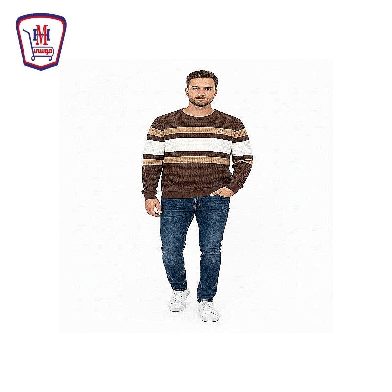 بلوفر تريكو هوليستار مكعبات تطريز مون موديل 7019