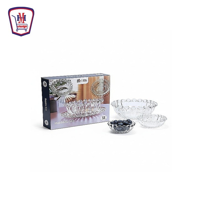 جلاس هوم  طقم بابلى خشاف بالطبق 12 قطعه