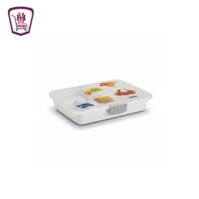 كرم بلاست لانش بوكس مقسم 2 دور شوكه وملعقه من كرم بلاست | تسوّق أونلاي