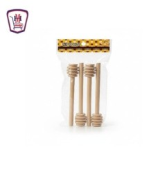 ملعقه عسل حلزونى خشب كيس 4 قطعه | هايبر موسى