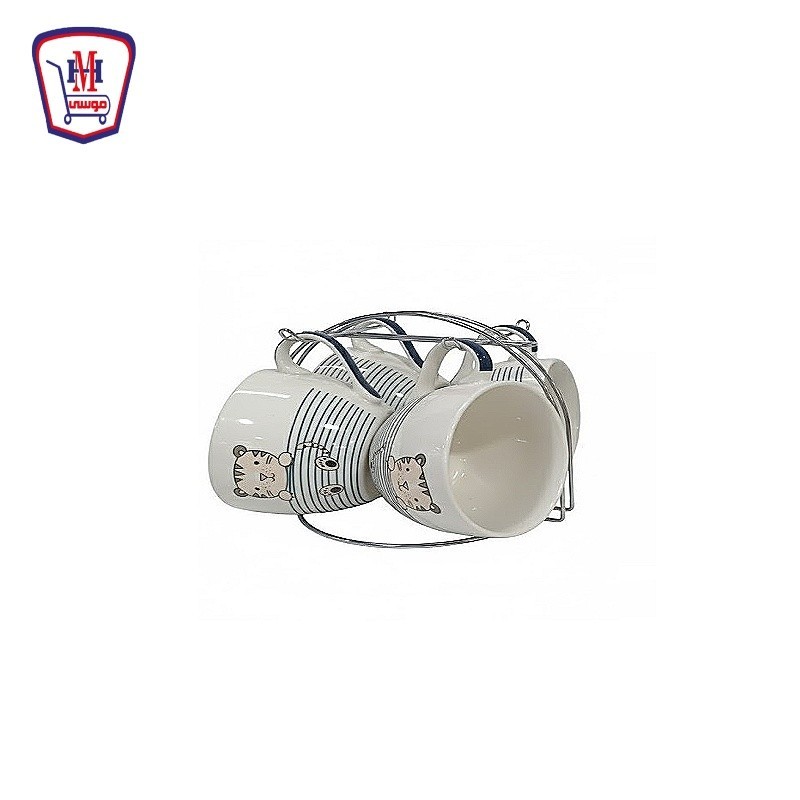 OCUISINE طقم مج شوربه 4 قطع + حامل