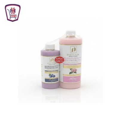 ديليسا شاور جل استحمام مرطب روائح 1 لتر + شاور 500 مللى عرض