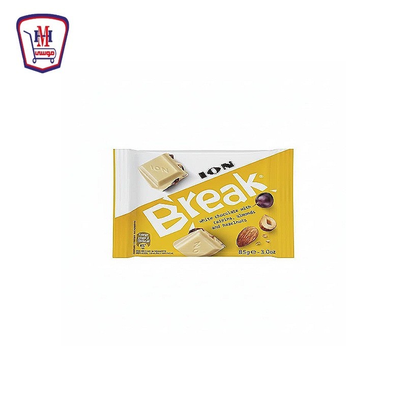 بريك شيكولاته بيضاء باللوز و الزبيب 85 جرام