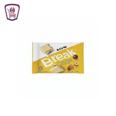 بريك شيكولاته بيضاء باللوز و الزبيب 85 جرام | من بريك | هايبر موسى — أ
