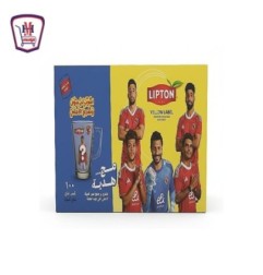 ليبتون شاى اسود 100 فتله + مج زجاج هديه العلامه الصفراء