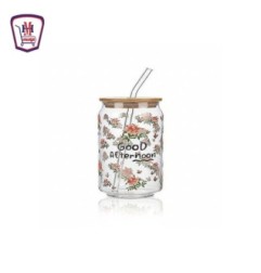 مج زجاج GOOD غطاء خشب شاليموه