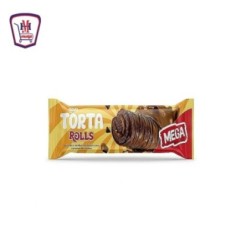 تورتا رولز ميجا كيك ملفوف محشو بالشيكولاته ومغطى بالشيكولاه قطعه