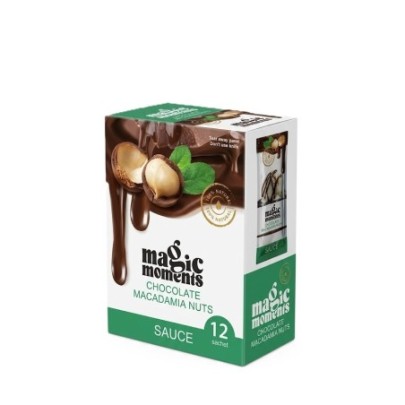 ماجيك مومنت صوص شيكولاته بمكسرات المكاديميا ظرف 25 جرام علبه × 12 ظرف