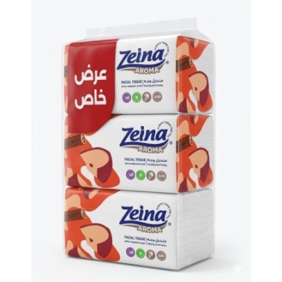 زينه مناديل سحب تفاح بالقرفه 500 منديل عرض × 3 قطعه