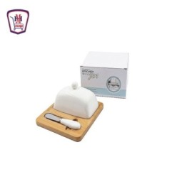 حافظه ذبده بورسلين بالسكينه قاعده خشب مستورد